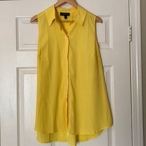Lane Bryant Yellow Sleeveless Button Up Blouse